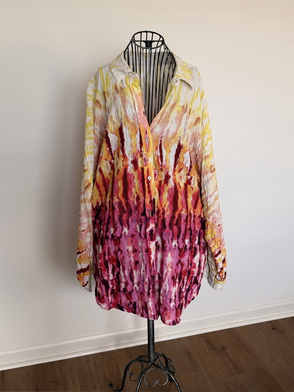 Anthropologie Tie-Dye Button Down Tunic